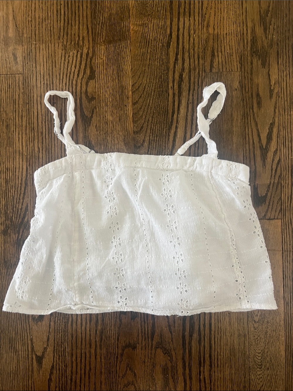 Hollister White Eyelet Camisole Tank